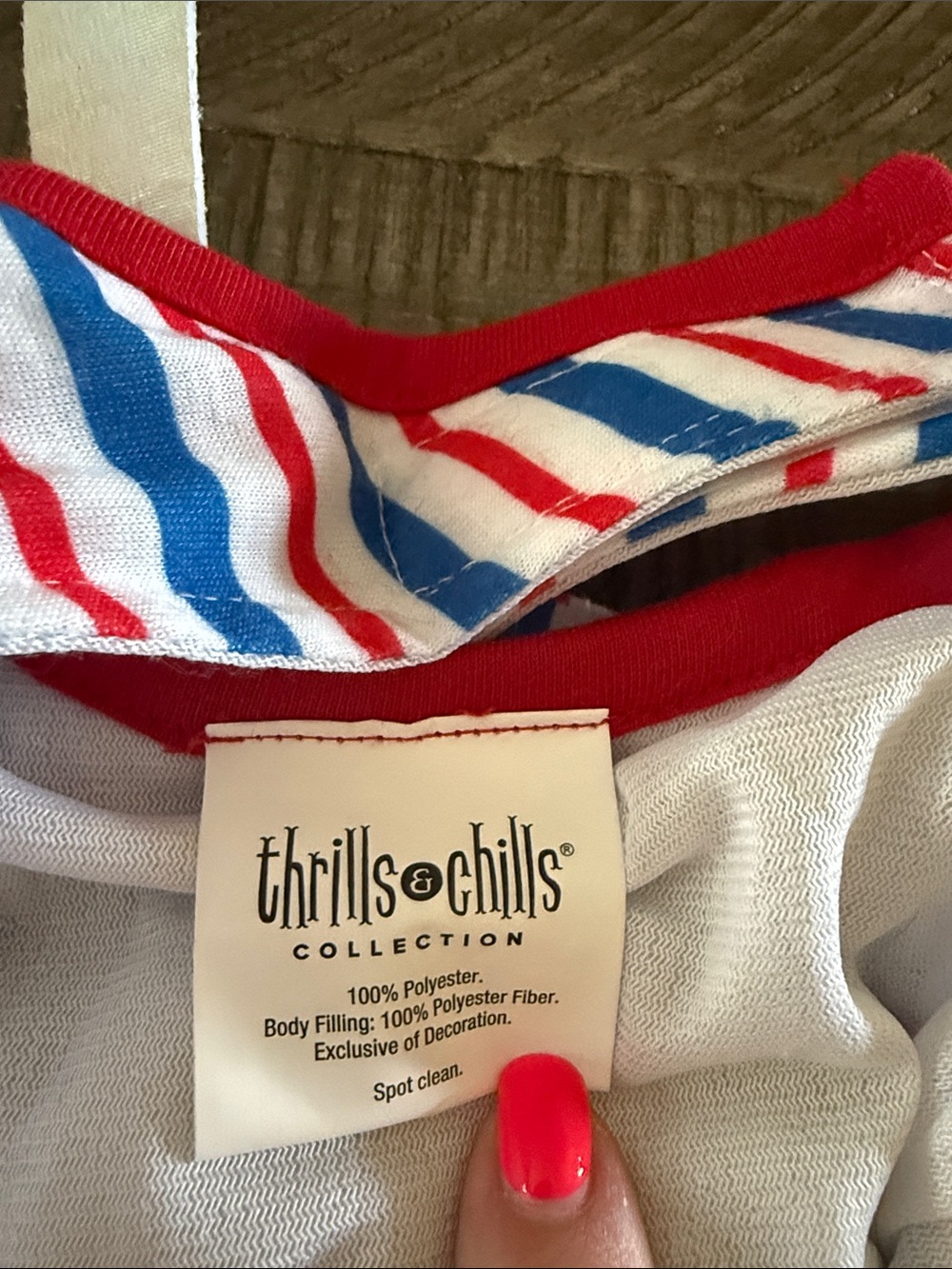 Chucky Striped Red & Blue Pet Costume Overalls for Dogs - Picture 3 of 5